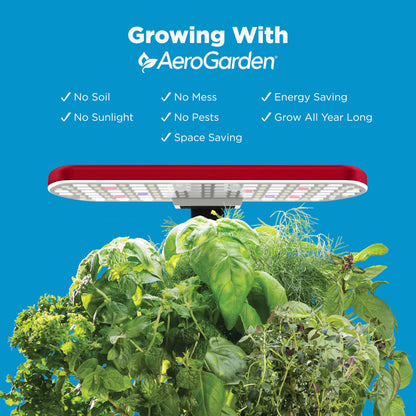 AeroGarden Harvest Lite in Cherry Red, Soil-Free Indoor Hydroponic Garden with LED Grow Light for Year-Round Gardening of up to 6 Herbs and Vegetables