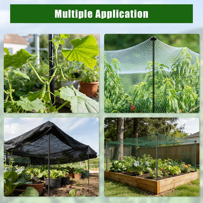 DOLEMODUO 72 Inch Garden Stake Netting Support, 4PCS Heavy Duty & Rust Proof Powder Coated Steel Plant Stakes for Garden Fencing, Plant & Crop Protection from Wildlife
