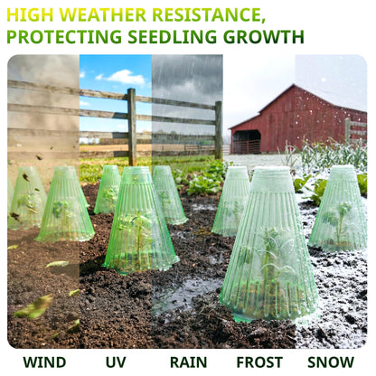UCandy Pack 20 Garden Cloches for Plants, Reusable Bell Plant Cover with Metal Stakes, Plant Protection Cloches for Potted Plants/Seedlings,Protect Plants from Sun,Birds, Frost
