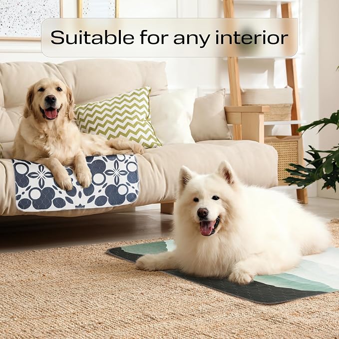 PetSpy Washable Pee Pads for Dogs 1-pack (72x72) - Waterproof Reusable Puppy Pads No-slip Surface - Stylish Dog Potty Training Pads Protect Against Leakage Small Medium Large Dogs, Ornament
