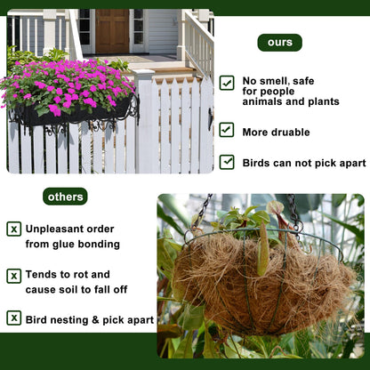 4PCS 30Inch Rectangle Window Box Liner Felt Planter Basket Liner Insert Black Plant Container Liners Non Woven Fabric Liner for Garden Fence Wall Railing Hanging Flower Pot - Avoid Bird Nesting