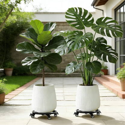 Vigorwise 12 Inch Plant Caddy with Wheels, 2Pack Heavy Duty Plant Stand with Wheels, Metal Rolling Plant Stands for Pots Planter Holds Up to 400Lbs
