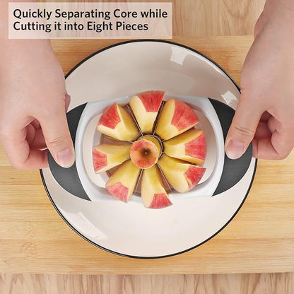 Asdirne Apple Slicer & Corer Set, Apple Cutter and Fruit Slicer with Sharp Stainless Steel Blades and Ergonomic Non-Slip Handles, Ideal for Cutting a Wide Range of Fruits, Black