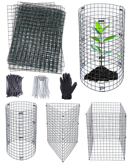 24Pcs Plant Protectors from Animals - Plant Cages for Outdoor Plants 11.8"x15.8" Metal Mesh Garden Protector for Flowers, Vegetables, to Stop Rabbits, Chickens and Squirrels