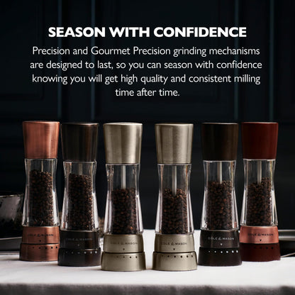 COLE & MASON Derwent Salt Grinder - Gunmetal Mill Includes Gourmet Precision Mechanism and Premium Sea Salt