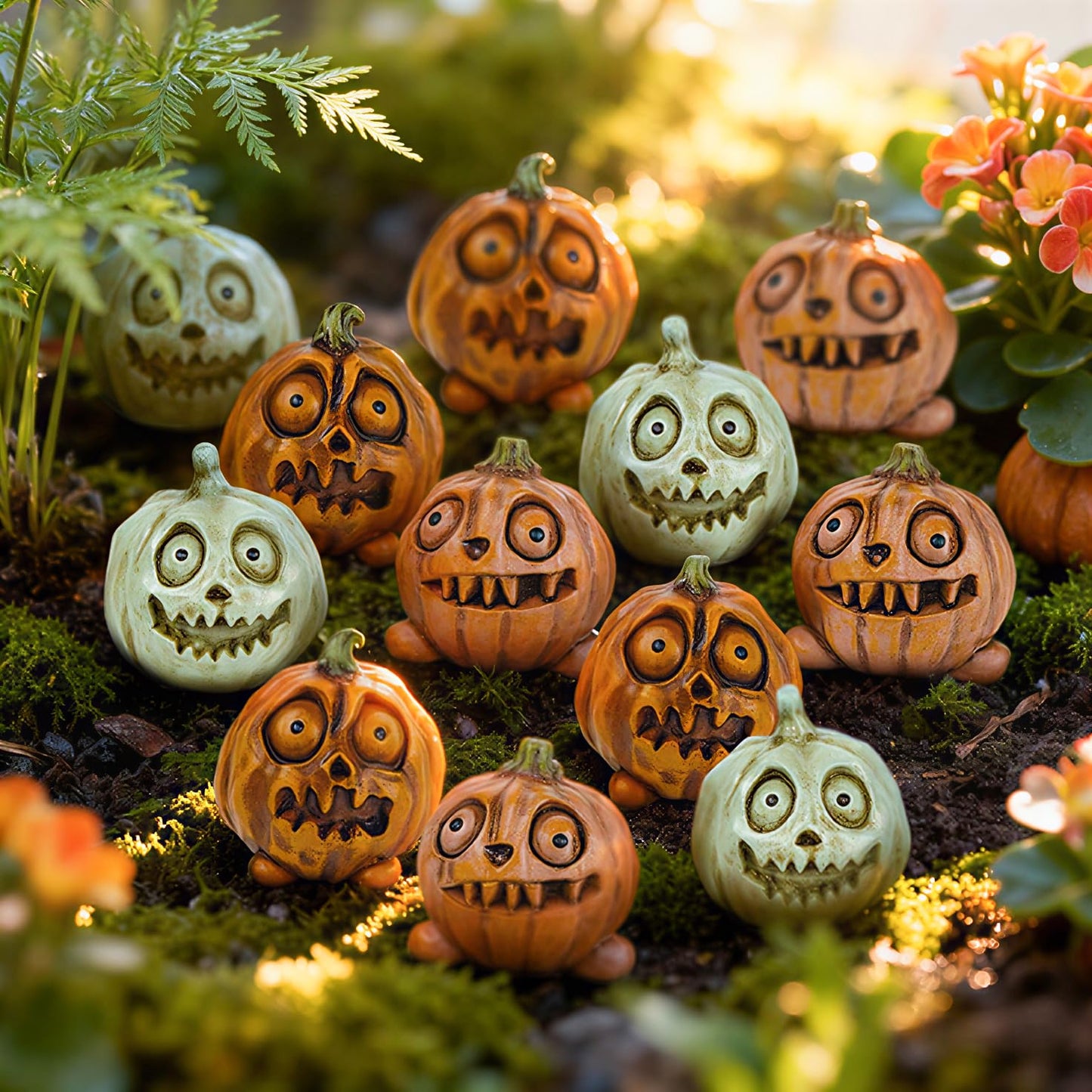 U WONDERFUL Mini Pumpkins Fall Decorations - 12PCS Halloween/Thanksgiving Small Pumpkins Plant Decorations for Pots, Fall Table Decor for Home, Farmhouse, Harvest Table Centerpiece