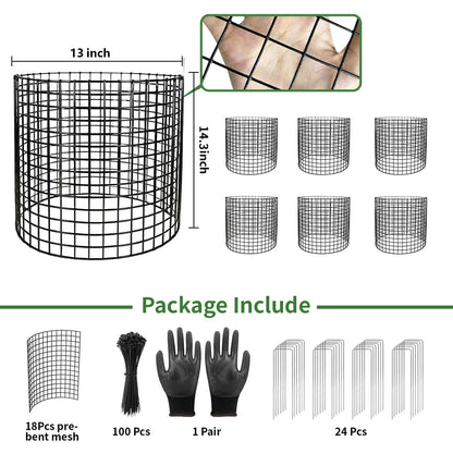 18Pcs Plant Protectors from Animals,13.5" Dia X 14.3" H Metal Plant Cages for Outdoor Plants Plant Cage & Supports Keep Animal Out Garden Wire Mesh Protection from Rabbit Chicken Squirrel Tree Flower