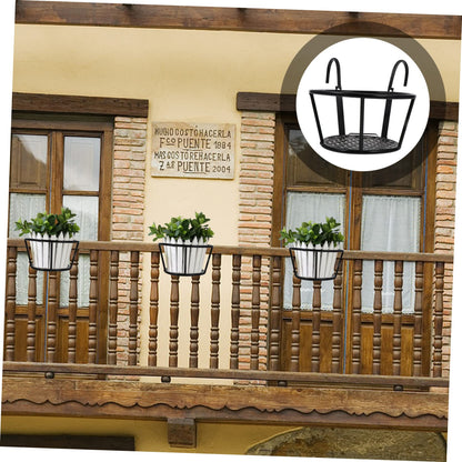 PRETYZOOM 2pcs Hanging Balcony Plant Rack Iron Flowerpot Holder Sturdy Succulent Stand for Outdoor Indoor Garden Patio Decoration