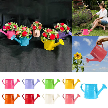 Galvanized Watering Can 1L,Tinplate Watering Kettle with Removable Spout,Garden Decorations,Gardening Tools for Outdoor Indoor Plants Lawn Garden (Rose Pink)