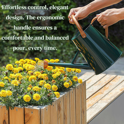 Metal Watering Can with Removable Spout, 1.5 Gallon Large Watering Cans for Plants, Galvanized Steel Gardening Water Can for Indoor & Outdoor Use, Watering Pot with Ergonomic Movable Handle (Green)