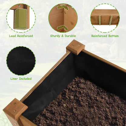 PetsCosset Raised Garden Bed Wooden Elevated Planter Box with Legs, Protective Liner Reinforced for Vegetables Herbs Flowers for Outdoor Patio Backyard Balcony Gardening (33.46 X 17.9 X 29.72 inches)
