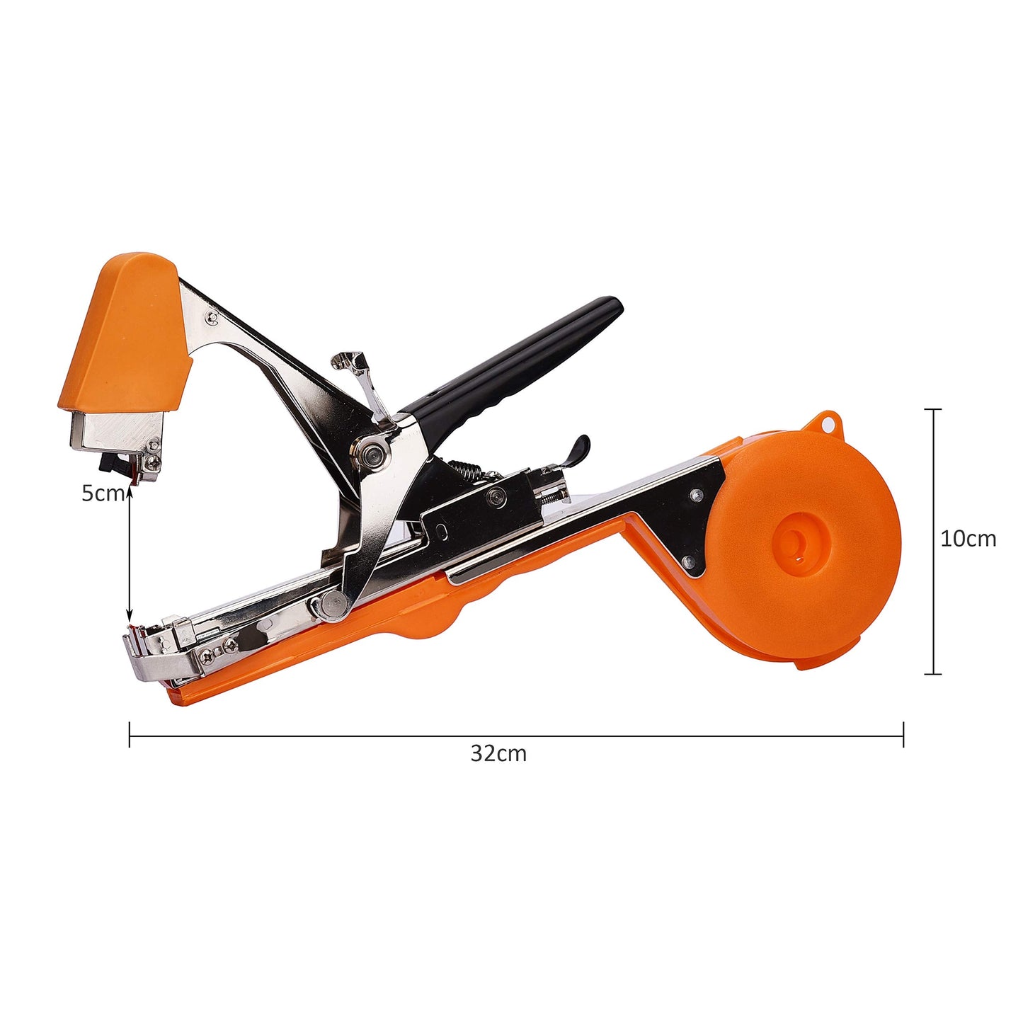 Yolando Plant Tying Machine Tape Tool for Tomatoes Peppers Grapes Cucumbers and Vining Vegetables Quickly and Easily Tie, Great for Gardeners Farmers, with Tapes, Spare Parts, Staples - Orange