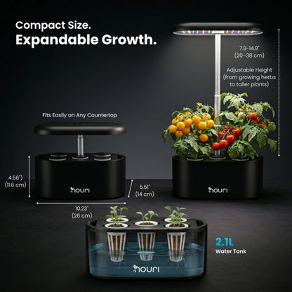 Nouri Hydroponics Growing System, 5 pod APP Smart Indoor Herb Garden Kit with LED Grow Lights, Hydroponic Herb Garden Indoor for Plant Lovers, Gardeners, Kitchen, Tomato Seeds Included