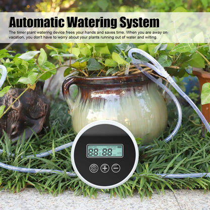 Automatic Watering System, Timer Indoor Automatic Irrigation Water Plant Watering Devices, Indoor Plant Waterer Timer for Potted Plants Yard Garden (10M 15 Pots)