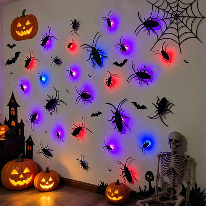 DR.DUDU 36 Pack Halloween Wall Decor 3D Cockroach Window Stickers