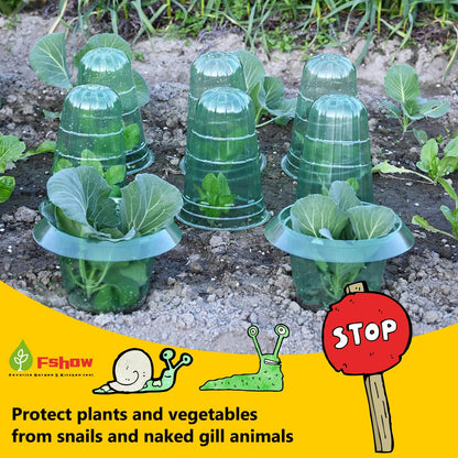 Slug Collars and Garden Cloches Set，Provides Effective Protection Against Snails for Your Salad Plants and Others Plants.(15 Pack)