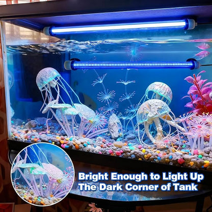Submersible Fish Tank Light: Underwater Aquarium Light with Remote and Suction for Home Fish Keeper -Full Spectrum Aquarium Tank Light with Colors Change for 19.6In Saltwater Freshwater Tank