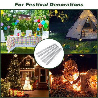 FEED GARDEN 6 Inch 500 Pack Galvanized Landscape Staples Plant Cover Pins 11 Gauge Tent Stakes Garden Stakes Landscaping Fabric SOD Pins Yard Spikes for Decoration Weed Barrier Fabric