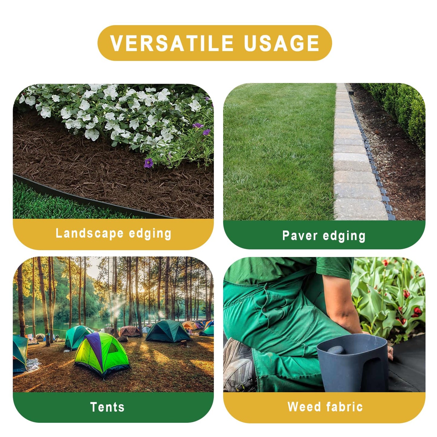 Aolabela 150 Pack 8 Inch Plastic Landscape Edging Anchoring Stakes Garden Lawn Yard Spikes Landscaping Stakes for Paver Edging, Weed Barrier, Tent, Artificial Turf