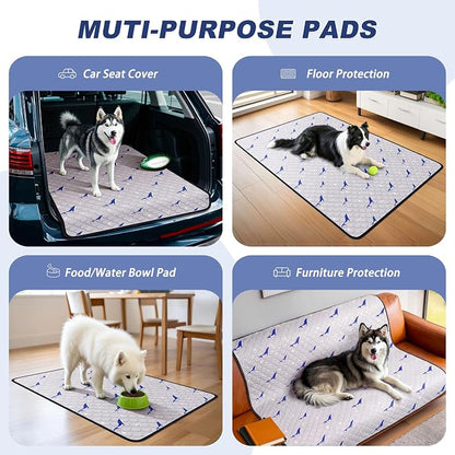 WanpeeGoo Washable Pee Pads for Dogs, 1 Pack Reusable Puppy Pads, Super Absorbent & Leakproof Dog Pads, Anti-Slip Dog Pee Pads for Puppy Training & Incontinence, Dolphin Pattern 72"x72"