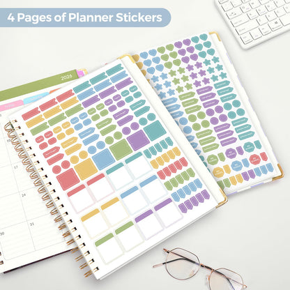 SKYDUE Teacher Planner 2026-2027 Academic Year, 8.5" x 11" Deluxe Teacher Lesson Planner with Monthly Tabs & Stickers, Lesson Plan Book 26-27, Grid