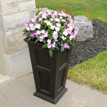 Mayne Fairfield 28-Inch Tall Planter – Self-Watering, Weather-Resistant Planter for Flowers – Durable Outdoor Design for Patio, Porch, or Entryway
