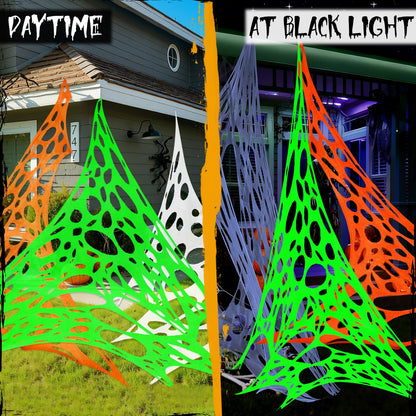 ComfyKit 700sqft Halloween Giant Spider Web Decorations Outdoor,Glow-in-The-Dark Giant Beef Netting,Cut-Your-Own Beef Cloth Spider Web for Halloween Indoor Outdoor Decor