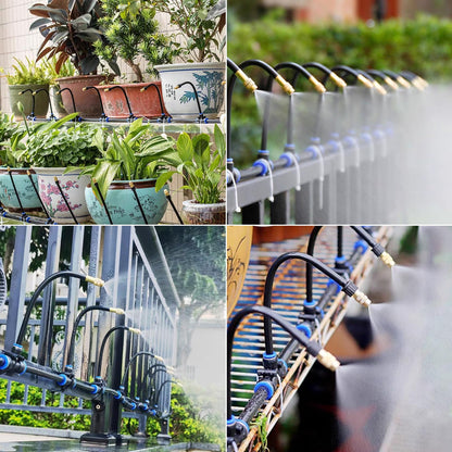49.21Ft Drip Irrigation Kit Automatic Drip Irrigation System, 360° Bendable Garden Irrigation System, 5/16 inch Garden Watering System Adjustable Bendable Nozzle Copper Sprayer System for Garden