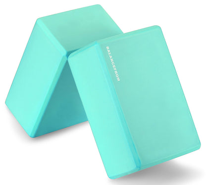 Fitvids Set of 2 High Density Yoga Blocks, 9"x6"x4" Each, Pair, Multiple Colors