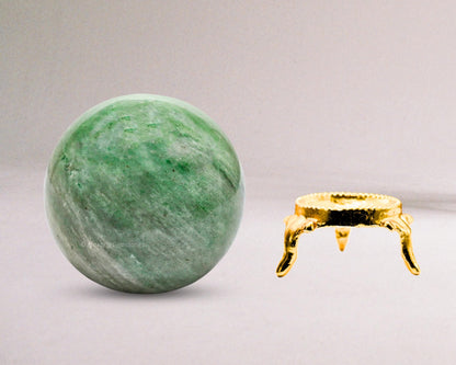 Amazing Gemstone Green Aventurine Crystal Ball with Stand - 2.5 Inches Large Crystal Sphere Meditation Balls for Witchcraft and Decorative Balls