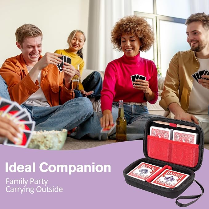 ProCase Hard Playing Card Game Carrying Case, Travel Storage Box Holds 300+ Trading Cards, Bag Holder for Classic Board Game UNO, Five Crowns，SKYJO, PlayMonster and More (Case Only) -Black