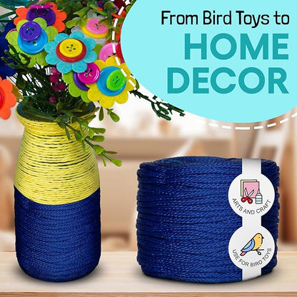 Super Bird Creations SB50028 Braided Polly Rope - Ideal for Making Bird Toys & Crafting - Hollow Polyethylene Cordage - 1/8" Diameter and 500 Meters Long - Ideal for Parrots - Vibrant Green