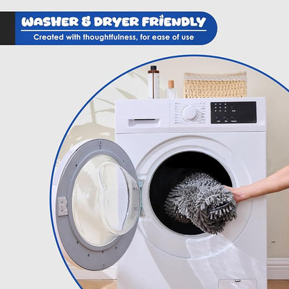 Microfiber Dog Bath Towel, Grey | Super Absorbent, Quick Dry, Hand Pockets, Machine Washable