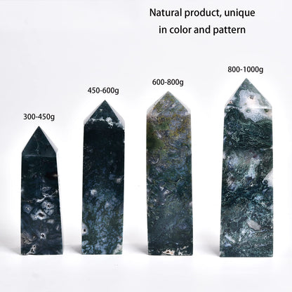 JIC Gem Green Fluorite Crystals Tower Gemstone Tower Wand Quartz Obelisk Healing Crystals Chakra Tower Decor Meditation Reiki 1-1.3 Lbs
