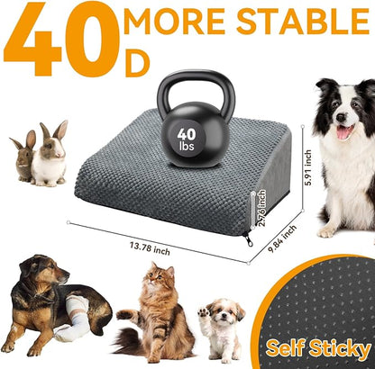 6-Pack Dog Ramp for Stairs, 40D High-Density Foam Pet Steps with Gentle 20°Slope for Staircase Stairs, Non-Slip Puppy Ramp for Small, Senior & Injured Dogs