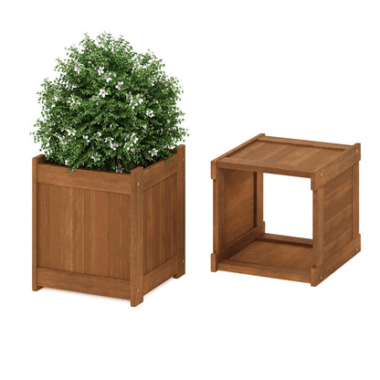 Furinno FG16450 Tioman Hardwood Flower Box, One-Pack, Natural