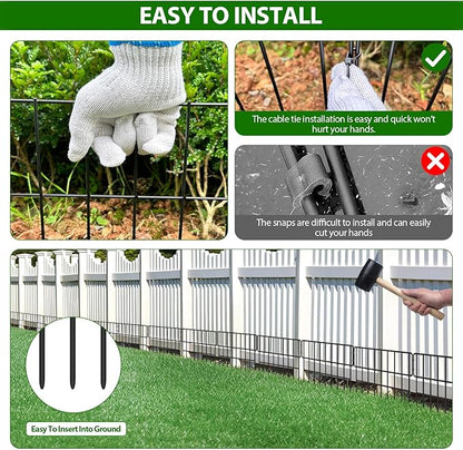 ULIOK 38 Panels Animal Barrier Fence, No Dig Fence 41.1ft(L) x12in(H), Garden Fences for Rabbits and Dog Ground Defense, Rustproof Metal Fences Border, Fenceing Bottom Blocker for Outdoor Yard Patio