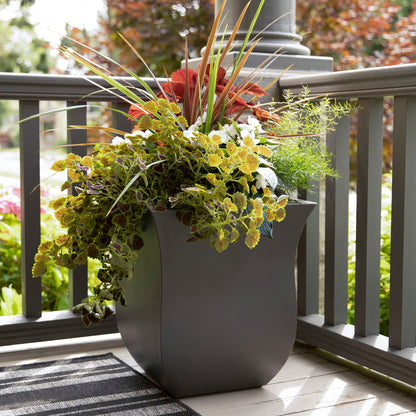 Mayne Valencia 16x16 Modern Polyethylene Resin Square Planter in Graphite Gray