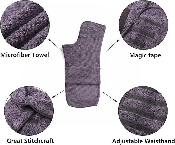 Geyecete Pineapple Grid Fast Drying Super Absorbent Dog Cat Bath Robe Towel - Gray - XXL