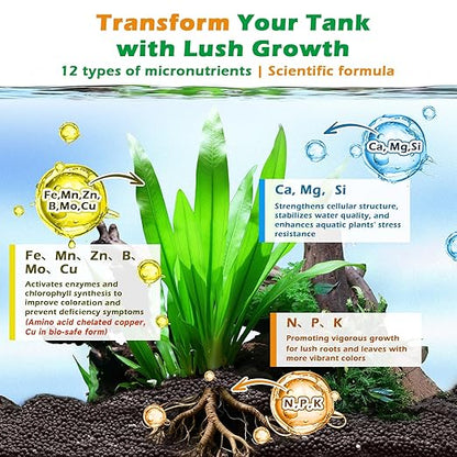 HC035 All-in-One Liquid Aquarium Plant Fertilizer - with Essential Micro & Macro Nutrients for Freshwater Planted Tanks, 150ml/500ml/1000ml (1000mL)