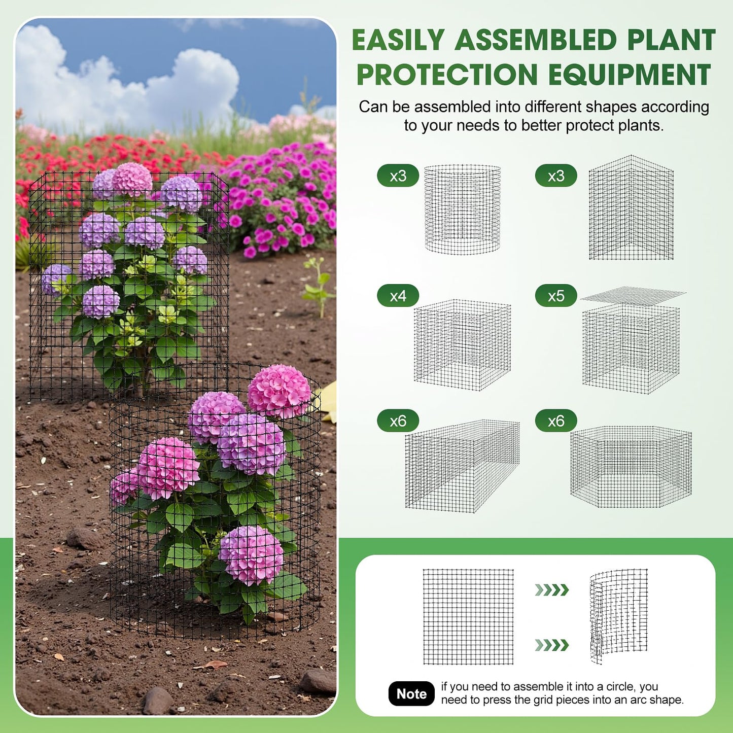 18PCS Plant Protection from Animals,12x12 Inch Metal Wire Plant Protectors,Plant Cages to Keep Animals Out,Sturdy Bunny Barricades Chicken Wire Cloche Plant Protectors for Shrubs Flowers Vegetables