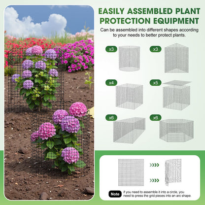 18PCS Plant Protection from Animals,12x12 Inch Metal Wire Plant Protectors,Plant Cages to Keep Animals Out,Sturdy Bunny Barricades Chicken Wire Cloche Plant Protectors for Shrubs Flowers Vegetables