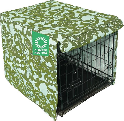Molly Mutt Amarillo by Morning Dog Crate Cover, 100% Cotton Canvas Cover with 2 Roll-Up Panels, Ideal for Dog or Cat Crate, Durable, Washable, and Free of Harmful Chemicals, 36" x 24" x 27"