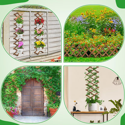 2Packs 13x78in Expandable Wood Wall Trellis for Climbing Plants Outdoor - Lattice Panels for Outside Indoor Balcony Patio Garden, Ideal for Ivy, Vines, Clematis, Roses