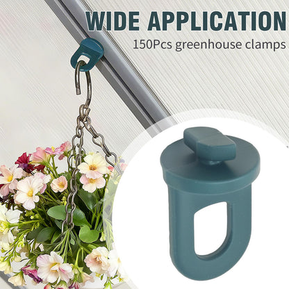 Saihisday 150Pcs Greenhouse Hooks Hanger Kit - Twist Clips for Aluminium Greenhouse Insulation