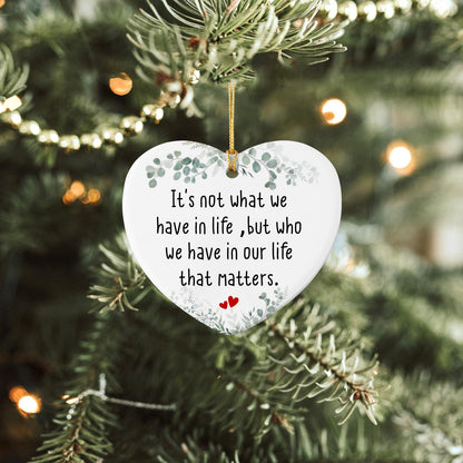 Friendship Gifts for Women Birthday Inspirational Thinking of You Gifts for Friends Female Christmas Tree Decoration Ceramic Heart Ornament