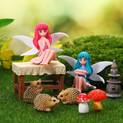 GGSTDDUP 28Pcs Fairy Garden Accessories, Miniature Garden Ornaments Landscape Decorations Mini Fairy Figures Animal Plant Set for Outdoor DIY Terrarium Potted Plants Dollhouse Desk Decor