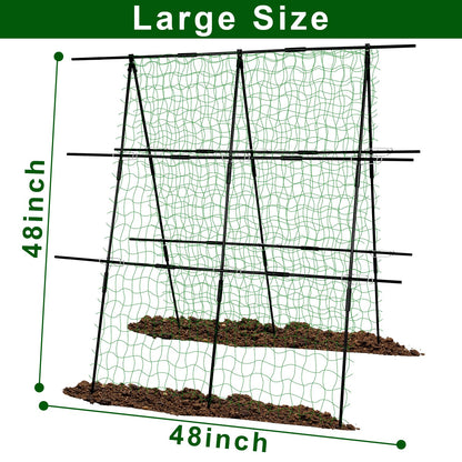 48 x 48 Inch Garden Cucumber Trellis Vegetable Arch Trellis Green Bean Pea Grape Tomato Squash Trellises for Raised Bed Climbing Plants Outdoor