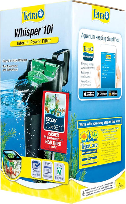 Tetra Whisper Internal Power Filter 5 To 10 Gallons, For aquariums, In-Tank Filtration, Black