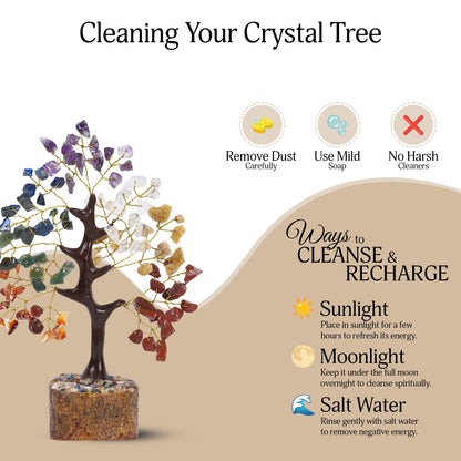 YATSKIA 7 Chakra Tree of Life, Gemstone Tree, Birthday Gifts for Women, Crystal Home Decor, Healing Crystals Room Decor, Ornaments for Living Room, Crystal Gifts for Women, Good Luck Gifts